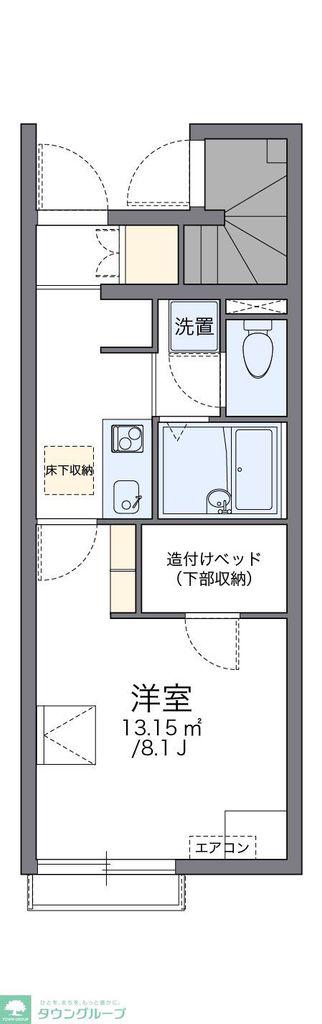 レオネクストプルメリアB(1K/1階)の間取り写真