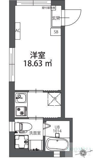 TRESOR蒲田(1K/4階)の間取り写真