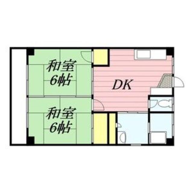 鳥巣ビル(2DK/2階)の間取り写真
