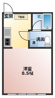 イストワール北口(ワンルーム/3階)の間取り写真