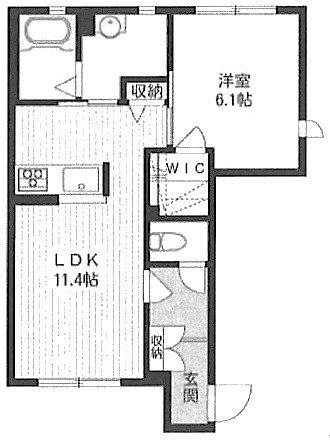 ヴィラーチェときわ台壱番館(1LDK/1階)の間取り写真