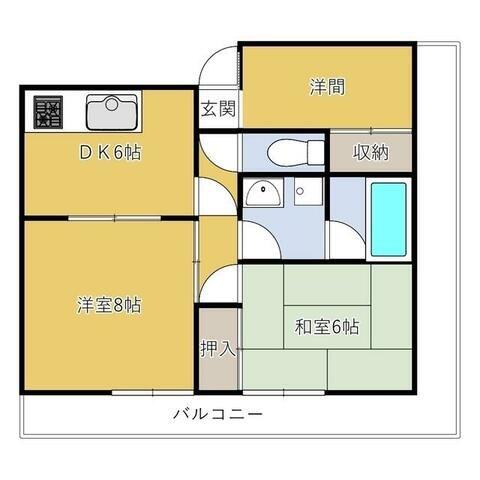 INOVE厚木(3DK/8階)の間取り写真