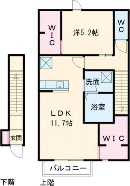 レクシア不動前(1LDK/2階)の間取り写真