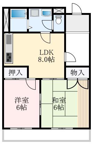 メゾン・ロゼ(2LDK/3階)の間取り写真
