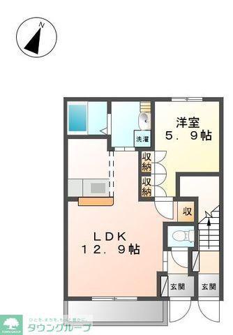 Dモンド(1LDK/1階)の間取り写真