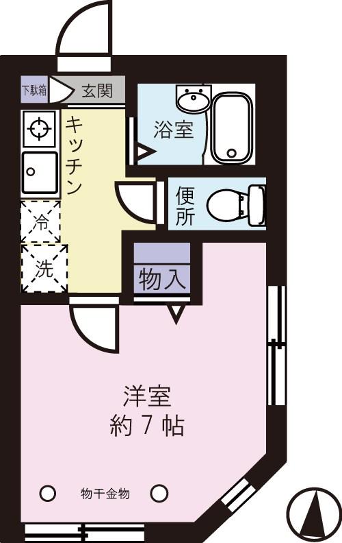 サクラハイツ(1K/3階)の間取り写真