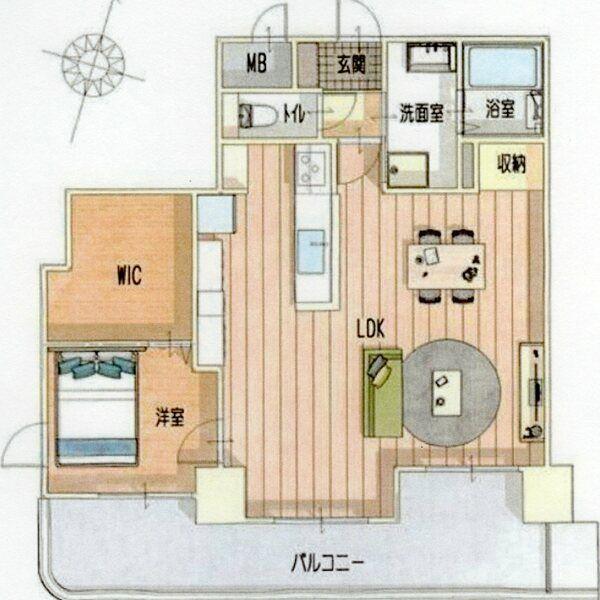 ライオンズマンション北22条(1LDK/3階)の間取り写真