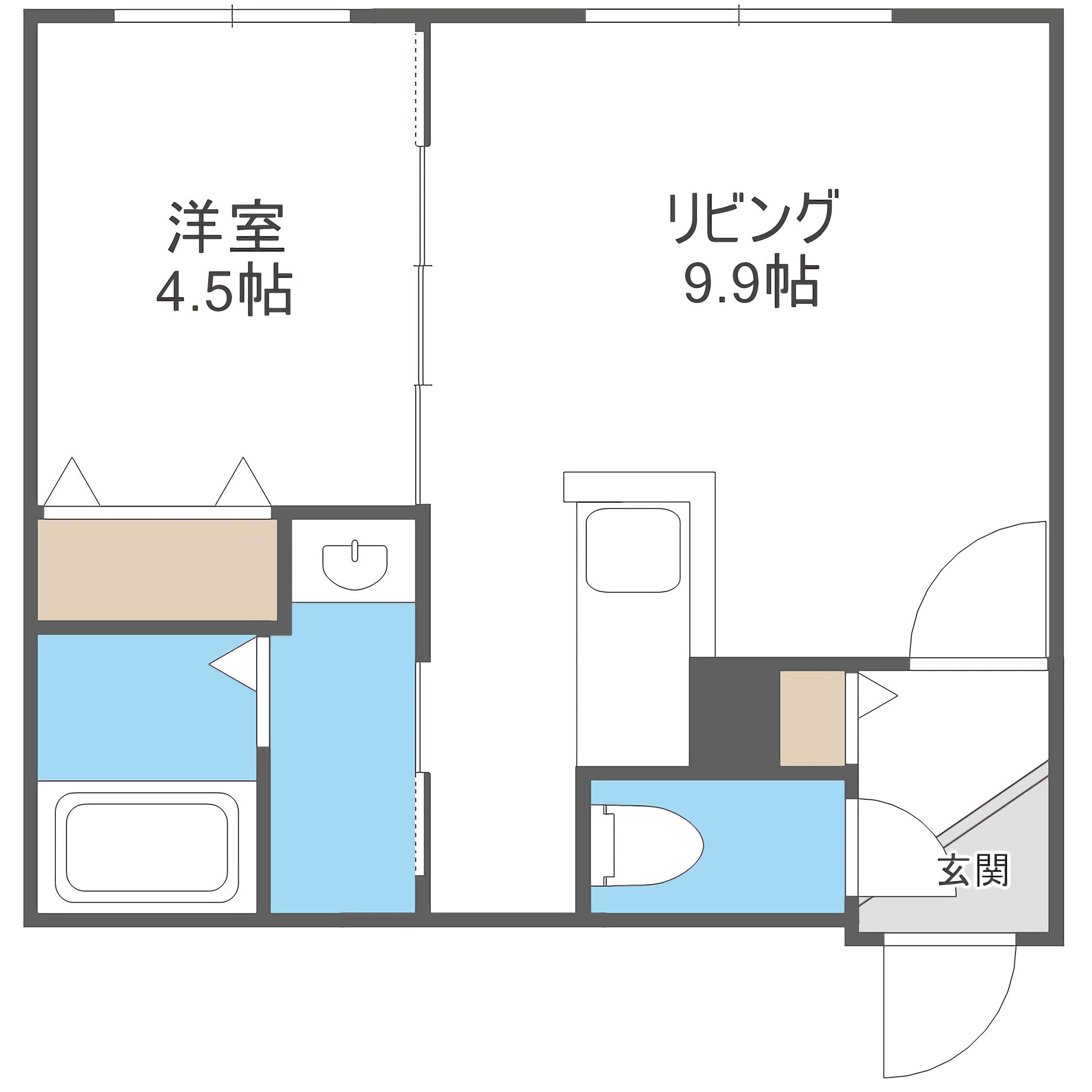 DESTINO RESIDENCIA HIGASHISAPPORO(1LDK/3階)の間取り写真