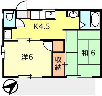 シティハイム268(2K/1階)の間取り写真