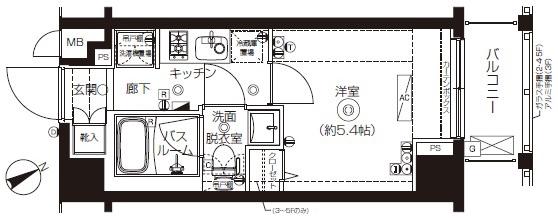 ZOOM上板橋(1K/3階)の間取り写真