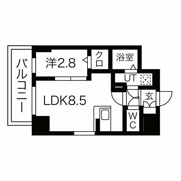 エスリード栄 THE PARK(1LDK/2階)の間取り写真