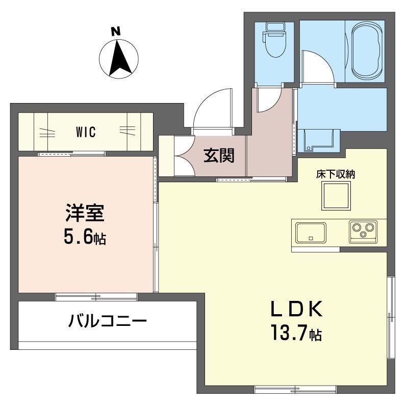 グリーンメゾン平井(1LDK/1階)の間取り写真