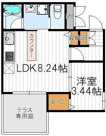 ル・グランシエル昭和町(1LDK/1階)の間取り写真