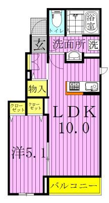 フォーリスト(1LDK/1階)の間取り写真