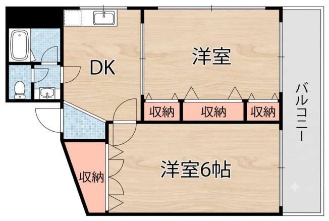 マンションヒノエ(2DK/1階)の間取り写真