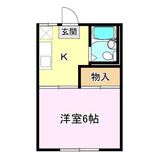 一丁目コーポ(1K/2階)の間取り写真