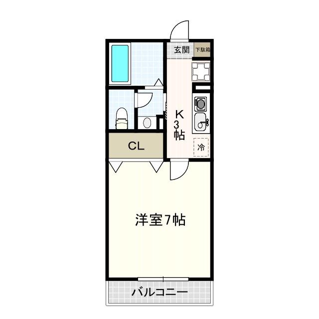 モンテローザ(1K/2階)の間取り写真