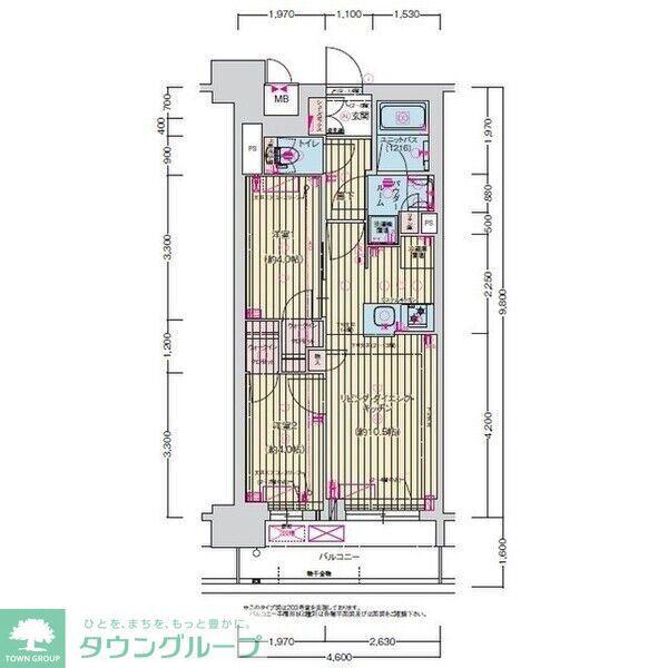 プレサンス名駅南ブリエ(2LDK/14階)の間取り写真