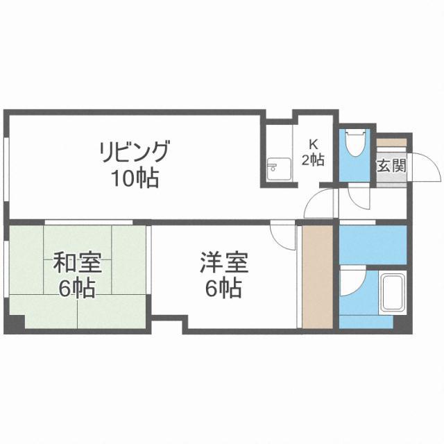 レジデンス 22(2LDK/3階)の間取り写真