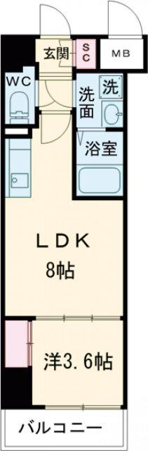 LIVIAZ KOBE LAMER(1LDK/4階)の間取り写真