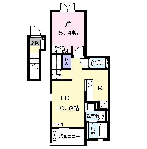 近鉄名古屋線 黄金駅(愛知) 徒歩11分 3階建 築14年(1LDK/2階)の間取り写真