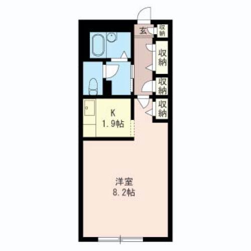 THE VILLAGEII(1K/2階)の間取り写真