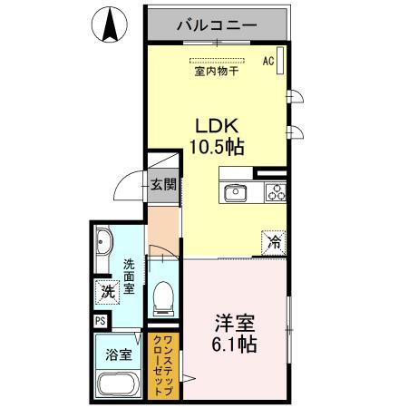 クラッセ長居(1LDK/2階)の間取り写真