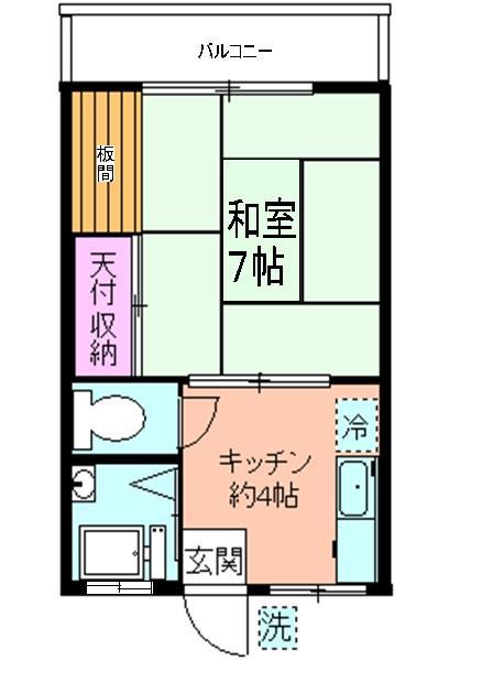 コーポ田中(1K/2階)の間取り写真