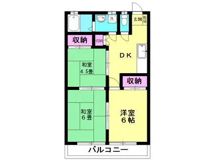 クリーンハイツ柳沢 A(3DK/2階)の間取り写真