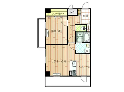 グランヒル・イツワ(1LDK/2階)の間取り写真