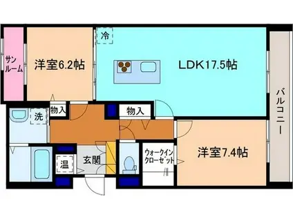 W.O.V(2LDK/3階)の間取り写真