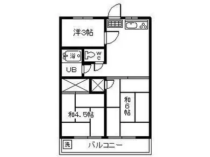 柚の木田ハイツ(3DK/2階)の間取り写真