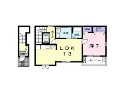 ミューカルム(1LDK/2階)の間取り写真