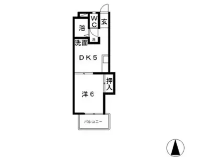 美和ハイツ(1DK/3階)の間取り写真