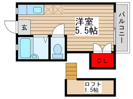 カサフローラ鷺沼台(ワンルーム/2階)の間取り写真