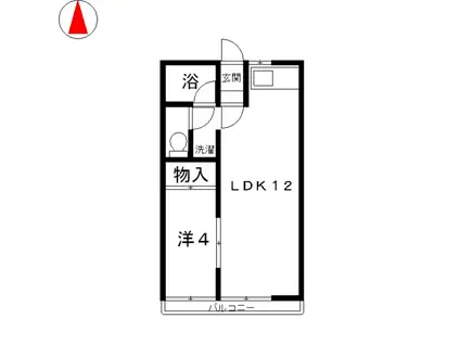 サニーコート中庄(1LDK/2階)の間取り写真