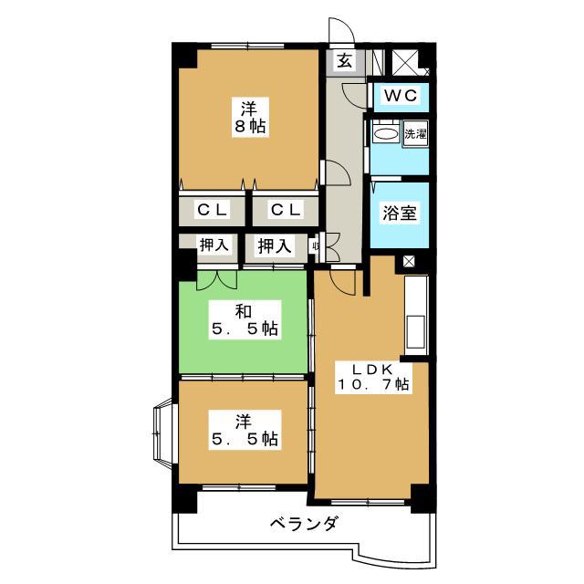 ボヌールメゾンMIKASA(3LDK/4階)の間取り写真