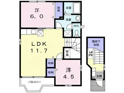 エトワール内山(2LDK/2階)の間取り写真