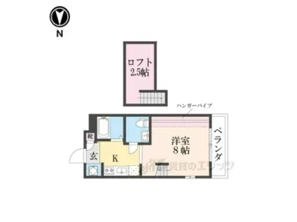 サンフェスタ東福寺 B棟(1K/3階)の間取り写真