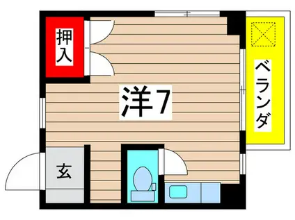 石川橋江本ビル(ワンルーム/4階)の間取り写真