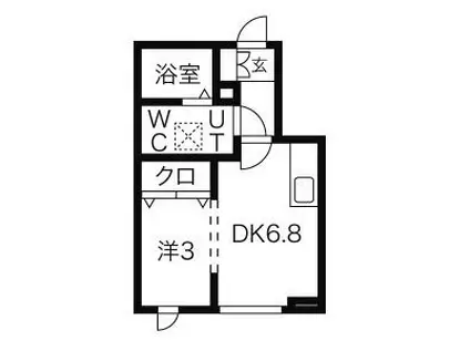 アスティ高松(1DK/1階)の間取り写真