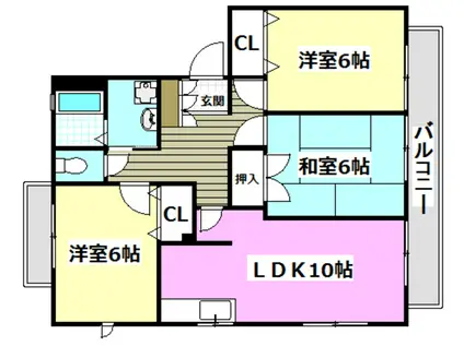メゾン・シャルマンII(3LDK/1階)の間取り写真