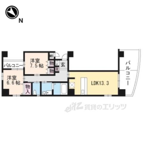 レスペクテ(2LDK/10階)の間取り写真