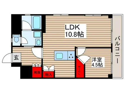 門前仲町サマリヤマンション(1LDK/8階)の間取り写真
