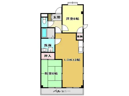 ボーヴィラージュ和田II(2LDK/2階)の間取り写真