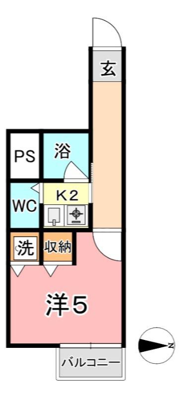 KM大元駅前(1K/6階)の間取り写真