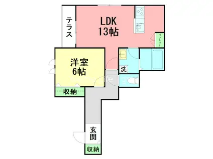 BELL SHOUNAN KATASE(1LDK/1階)の間取り写真