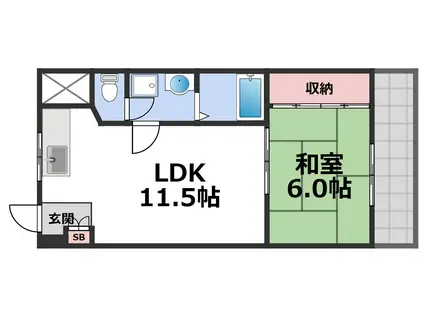 M´プラザ城東五番館(1LDK/2階)の間取り写真