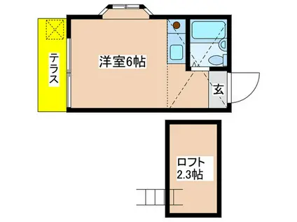 ビバイヒルズ(ワンルーム/1階)の間取り写真