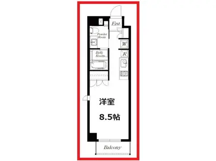 イーストアキハバラ(ワンルーム/3階)の間取り写真